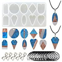 Woohome Molde Silicona Resina 10 Cavità Geometria Ciondolo Gioielli Fusione Resina Stampo in Silicone con Fori- Corda di…